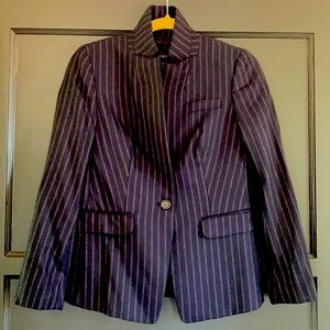 J Crew Regent Navy Pinstriped Blazer 2P 0 XXS